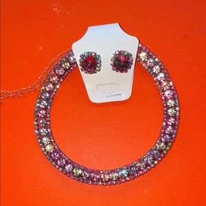 Elegant Pink and Silver Jewelry Set